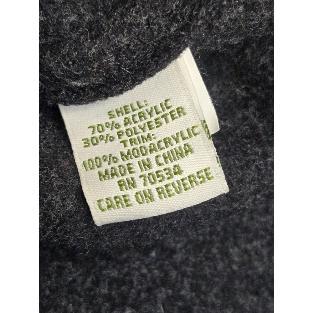 Orvis Sweater Womens Size M Snap Pullover Faux Fur Collar Grey Jacket Outdoor - Picture 8 of 9